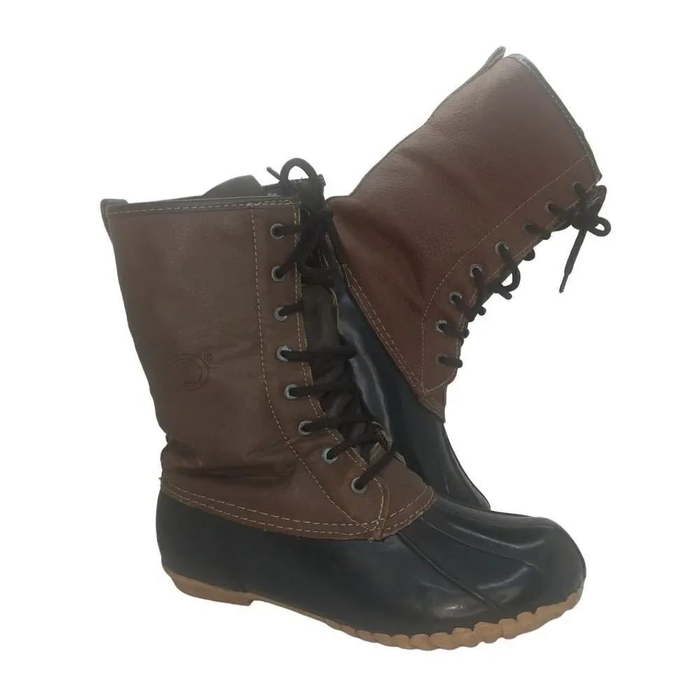 Sporto Womens Pre-owned Brown Leather & Black Lined Boots - sz. 9M